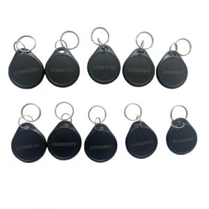 Lot de 10 porte-cl&eacute;s RFID &agrave; double fr&eacute;quence compatibles avec les puces 125 kHz EM4100 et 13,56 MHz M1classic 1K (noir) (JIAJIE MRO, neuf)