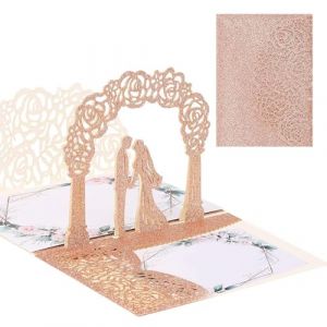 AIBAOBAO Pop Up Carte 3D, Carte Mariage Félicitation cartes de vœux, invitation de mariage Mariage Carte de Saint Valentin, Couple Romantique pour Anniversaire Noël Nouvel (zjc nl, neuf)