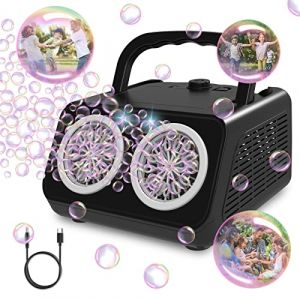 Panacare machine &agrave; bulles professionnelle,machine &agrave; bulles portable 20000+bulles/minute, 26trous de bulles/eau &agrave; bulles gratuite incluse, jouet &agrave; bulles pour enfants/mariage/anniversaire/f&ecirc;te de No&euml;l (Panamalar EU Store, neuf)