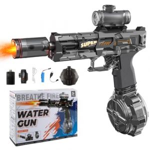 Fancysky Pistolet à Eau Électrique, Pistolets et Fusils à Eau, Pistolet a Eau Electrique Puissant, Fusil a Eau, Electric Water Gun avec Flash e Recul Effet Portée 8M, Jouets de Fête à Piscine (Grigio) (JINMID, neuf)