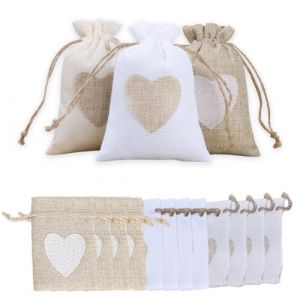 JYNXOR 12 Pcs Sacs en Lin, Petits Sacs en Tissu, Pochon Bijoux, Sachets en Jute, Sachet Tissu, Sac Tissu Cordon, Sacs en Jute, Sacs en Coton, 13 x 18 cm (SHOPSCAPE INK, neuf)