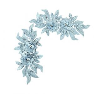 Patch Tissu 2 Pi&egrave;ces &Eacute;cusson Fleur Dentelle Broderie Applique Patches D&eacute;coratifs Correctifs de Coudre Dentelle Accessoires de v&ecirc;tements &agrave; Fleurs Brod&eacute;es pour Bricolage Coudre D&eacute;corer (Bleu clair) (Surakey, neuf)