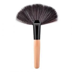 Pinceau de maquillage éventail en fibre synthétique pour femme - Pinceau de voyage pour application cosmétique du visage - Pinceau de fard à paupières avec poignée ergonomique (WISHing, neuf)