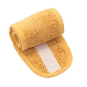 Bandeau de spa réglable large pour yoga, bain, douche, maquillage, lavage du visage, accessoires en tissu éponge doux (orange) (ZHYYLD, neuf)