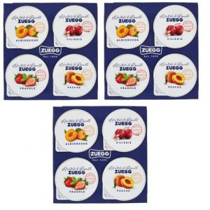 Train Monoporzioni Lot de 3 confitures en portions individuelles 4 saveurs différentes abricot, pêche, cerise, fraise, 100 g (4 x 25 g) (Italiaen Gourmet UK Ltd, neuf)