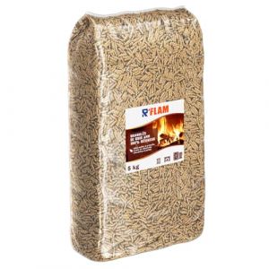 Granulés de Bois (pellets de Chauffage) 6 mm 100% résineux – Combustible Premium pour poêle à granulé, Inserts et chaudière à pellets – Pouvoir calorifique élevé - R'FLAM - 5 KG (R'GARDEN, neuf)