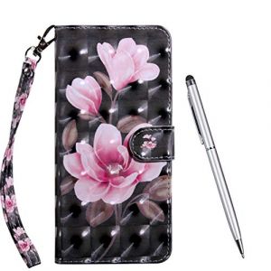 TOUCASA Coque pour Huawei Honor 20 Lite, Coque Cuir PU Luxe Portefeuille à Aimant [3D Bling Surface] Coque Rabat Portefeuille [Life Time Warranty] Housse Étui de Protection (Magnolia) (Mltour-EU, neuf)