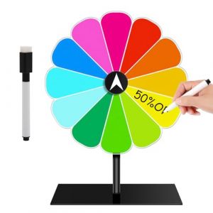 Kunaxku Roue de la Fortune pour Filature 20 cm 12 Couleurs Roue de la Fortune Jouet avec Marqueur Effa&ccedil;able &agrave; Sec Support de Bricolage pour f&ecirc;tes, Pubs, foires et carnavals (suurtuurkeer OU, neuf)