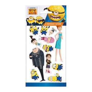 Tatouages pour enfants comme petit cadeau, cadeau ou jeu | La Reine des Neiges Pat' Patrouille Minions Dinos Cars etc | Autocollants pour anniversaire d'enfant, couleur : Minions (Dekospass-Partystore, neuf)