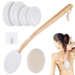 Brosse dos Douche Long Manche, 7 PCS Applicateur Creme Solaire, Applicateur de Lotion pour le Dos, Amovible Brosse de Bain Liquide Long Manche pour L'application de Savon Crème Huile Solaire (WUFENG DONG LIMITED, neuf)