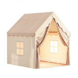 Tente De Jeux Enfant Maisonnette pour Enfant Cabane Interieure avec Fen&ecirc;tres Ch&acirc;teau De Princesse Style Princesse pour 3 Enfants de 3-14 Ans, Pliable (105 x 120 x 128 cm (A) Beige gris&acirc;tre) (Hechheu, neuf)