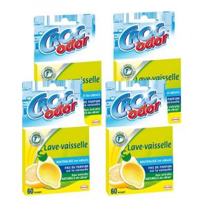 CROC ODOR - Désodorisant Lave Vaisselle Citron - ( Lot De 4 ) (Surdiscount, neuf)