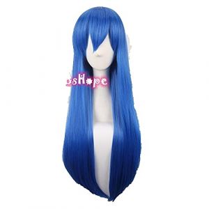 LINLINCD Perruque de cosplay Wendy Marvell Cosplay Fairy Tail Cosplay Femme Longue Droite Bleue Perruque Cosplay Perruques synthétiques résistantes à la chaleur (qiu lai shan mao hang, neuf)