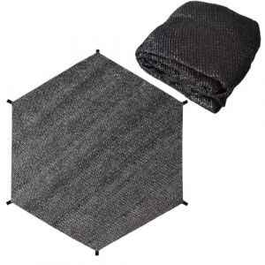 Couverture Supérieure Trampoline, Couverture Tente Pare-soleil Trampoline Noire, Couverture Ombrage Trampoline Maille Filet Protection Trampoline, Couverture Auvent Trampoline Rond Accessoires Sports (QIQI-line, neuf)