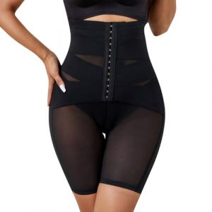 Short Gainant Ventre pour Femme, Culotte Gainante Taille Haute Noir, sous V&ecirc;tement Push up avec Boucle R&eacute;glable, Short sous Robe Femme Invisible (Noir, L) (xuwendy, neuf)
