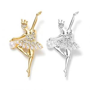 TSUOUKL Broches de Danseuse &agrave; la Mode Accessoires pour Femmes pour Ballet Danse Fille broch en LUE ramine de Poitrine de Poitrine poup&eacute;e dor&eacute;e en cuivre dor&eacute; (TSUOUKL, neuf)