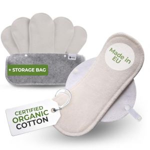 Made in EU - serviettes hygi&eacute;niques lavables ultra douces en viscose bio &ndash; lot de 6 (S+M) pour flux l&eacute;ger &ndash; anti-fuite & sans odeur &ndash; lavables &agrave; haute temp&eacute;rature, confort naturel toute la journ&eacute;e (Natissy, neuf)