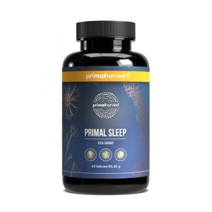 Primal Harvest® Capsules Bien Dormir (60 pcs) - Alliance naturelle d'apigénine, L-tryptophane, camomille et valériane - Infusion d'herbes - Mélatonine et Melotime™ - Conçu en Allemagne (PrimalHarvest, neuf)