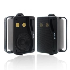 Herdio 3.5 Pouces &eacute;tanche Enceintes d'ext&eacute;rieur,200W Haut Parleur Voiture Mural Passif Premium Montable, Basse Am&eacute;lior&eacute;e, Durable et Durable pour Patio Marine Boat Garage Int&eacute;rieur (Paire Noir) (Herdio Store FR, neuf)