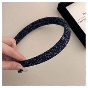 Bandeaux rigides élégants pour filles et femmes, accessoires de cheveux pour filles, femmes, bibi en strass, élégants et vintage pour adultes (étroit - bleu) (L126Lx, neuf)