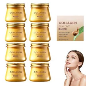Cr&egrave;me d'escargot, cr&egrave;me hydratante &agrave; la mucine d'escargot avec collag&egrave;ne et acide hyaluronique - hydratant anti-&acirc;ge pour le visage, raffermissante &agrave; la vitamine C, hydratation en profondeur (8PCS) (Lumina rouge, neuf)