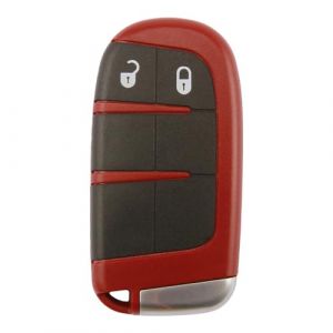 2 Boutons Coque de Cl&eacute; T&eacute;l&eacute;commande Rouge Remplacement pour Fiat 500X Freemont, Jeep Renegade Compass Cherokee, Compatible avec Chrysler et Dodge, Coque de Cl&eacute; Auto Facile &agrave; Installer (JingMingHuaShun, neuf)