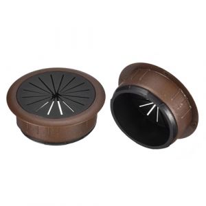 QUARKZMAN 2 Pi&egrave;ces Cache-Trou de C&acirc;ble Passe Cable Bureau, 2 Pouces (50 mm) Cache-Trou de C&acirc;ble en ABS pour Bureau, Organiseur de C&acirc;bles pour Ordinateur de Bureau, Marron (QUARKZMAN, neuf)