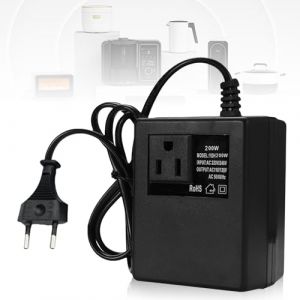 Transformateur de tension de 220 V &agrave; 110 V, 200 W, adaptateur de puissance &eacute;tape vers le bas, adaptateur de courant de voyage, convertisseur de tension, prise europ&eacute;enne (ELENASI, neuf)
