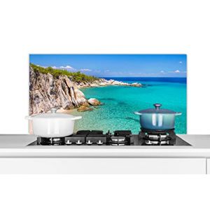 Credence Mer - Plage - &Eacute;t&eacute; Fond de hotte 100x50 cm Credence aluminium Plaque inox de cuisine (WallCircle, neuf)