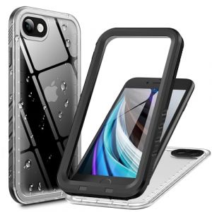 Cozycase Coque Top Antichoc IP68 Etanche pour iPhone SE 2022 2020 8 7 Militaire 360 Int&eacute;grale Anti Choc Chute Poussi&egrave;re Eau Protection Rigide &Eacute;tui Double Chantier Waterproof Case (Glfenge, neuf)