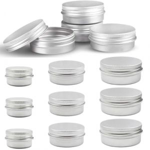 XBFOCNH 15 Pi&egrave;ces Pots en Aluminium Petit,Pot Creme Vide, Cosmetique de Voyage avec Couvercle,Pour cr&egrave;me, lotion, masques, cosm&eacute;tiques, nail art,Trois formats disponibles : 5 ml, 10 ml et 15 ml (GU HONGHUI DE SHOP, neuf)