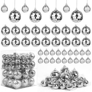 ASelected Lot de 72 Boule à Facettes Argentée, Petit Disco Boule à Facette Miroir, Boule à Facettes à Suspendrepour Décoration d'Arbre de Noël, Décoration de Comparaison de Célébration de Mariage (ASelected, neuf)