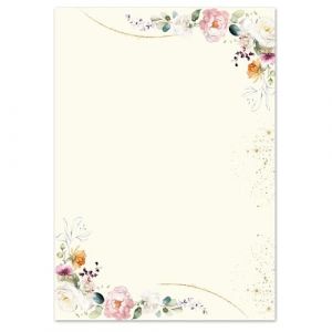 Lot de 100 feuilles de papier à lettre Motif fleurs tropicales Format A5 (210 x 148 mm), 90 g/m² Multicolore (Paper-Media, neuf)