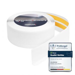 HOLZBRINK Plinthe souple autoadh&eacute;sive 70x20mm, 5 m | Plinthe PVC pour prot&eacute;ger mur cuisine, finition plan de travail | Corni&egrave;re PVC | Couleur : blanc (Jumbo-Shop, neuf)