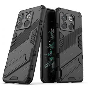 SEAHAI Coque pour OnePlus 10T 5G, Double Couche Renforcée Défense TPU Silicone Antichoc Armure Protection Housse, Étui avec Bracket et Support - Noir (Liner-EU, neuf)