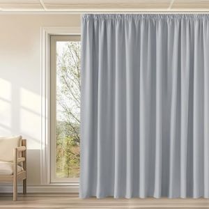 KGORGE Rideaux Grande Largeur - Occultant Galon Fronceur Bloquer Lumière Anti UV, Opaque 2 Pièces pour Fenêtres Salon Chambre, Largeur 300 x Hauteur 240cm, Gris Clair (KGORGEHOME, neuf)