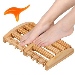 Rouleau de Massage Pieds Bois, Masseur Pieds Double Taille, Masseur Pieds en Bois avec &agrave; Trois Pointes en B&acirc;ton D'Acupression, Rouleau Massage Pied pour Douleur au Pied Relaxation et Soulagement (UP LII, neuf)