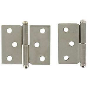 PVM - Paumelle de meuble acier nickel&eacute; 40 x 50 mm - droite - Lot de 2 (QUINCAILLERIE DE LA SCIE, neuf)