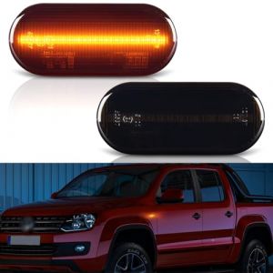 OZ-LAMPE Clignotants latéraux à LED pour VW Amarok Bora Caddy Golf Polo Sharan MK2 MK3 MK4 Fox Jett-a Lupo Pass-at Transporter T5 Up Vento SEA-T/For-d/Sko-da Clignotant avec Canbus sans erreur Noir (gempro carparts, neuf)