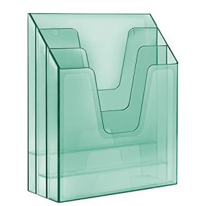 Acrimet Organiseur de Classeur Vertical Triple, Trieur de fichiers (Plastique) (Couleur Verde Trasparente) (Easy 2 Buy Distributors, neuf)