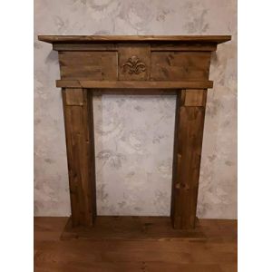 Wolkenstube Cheminée décorative marron vieilli, console de cheminée, bordure de cheminée marron (100 cm de largeur) (Wolkenstube, neuf)