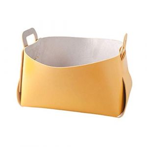 Kcvzitrds Bo&icirc;Te de Rangement en Cuir Plateau de Rangement de Rangement de Bureau Cl&eacute;S Articles Divers Maquillage Rouge &agrave; L&egrave;Vres Appareil de Rangement Portable Jaune (SUBGROUD LTD, neuf)