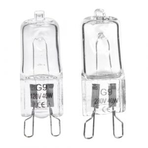 Dioeazh Lot de 2 Ampoule Halogène G9 Ampoule Four 40w 220-240V 500 degré 350LM 2600K Ampoule Halogene Four Lampe Halogène Spéciale G9 pour Lampe de Four à Micro-ondes Lampe de four (daiaoc, neuf)