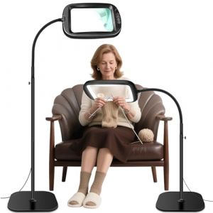 NZQXJXZ 30X 10X Lampe Loupe sur Pied, 2 en 1 Lampe Loupe, 60 LED avec 5 Temp&eacute;ratures de Couleur et 4 Niveaux de Luminosit&eacute; R&eacute;glables, Loupe Lumineuse pour Le Travail de pr&egrave;s,l'artisanat et la Lecture (lucki store, neuf)