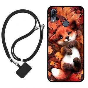 Sunrive Coque Compatible avec ASUS Zenfone Max (M2) ZB633KL,TPU &Eacute;tui Housse Protecteur Souple Gel Mat Back Cover Mignon Motifs Antichoc Case(Le Renard Feuille d'&eacute;rable)+1x Universelle Dragonne (sunrive, neuf)