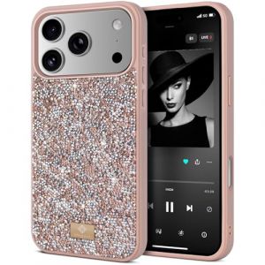 BEZ&reg; Coque pour iPhone 17 Pro Max Paillette, Coque Compatible avec iPhone 17 Pro Max Glitter Series de Etuis avec Bling & Co., &Eacute;tui en Diamant Etincelant et &agrave; Cristal Bling, Beige Toscan (TheBlingZ., neuf)