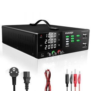 KUAIQU Alimentation de Laboratoire 100V 20A 2000W Haute Puissance Alimentation Stabilis&eacute;e R&eacute;glable avec M&eacute;moire/OCP/OVP/OUTPUT/LOCK/Encodeur d'alimentation Laboratoire pour Laboratoire/Lampadaires LED (kuaiqu Official EU, neuf)