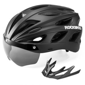 ROCKBROS Casque VTT Homme, L&eacute;ger avec Visi&egrave;re Amovible et Lunettes Magn&eacute;tiques, R&eacute;glable pour Adulte Unisexe, pour Cyclisme V&eacute;lo Route Trottinette, Noir L 58-65cm (RockBrosbike, neuf)