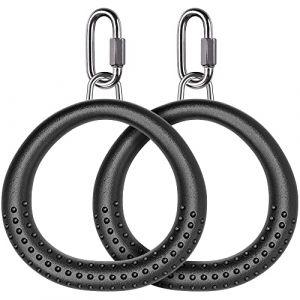 Dolibest Rond Anneaux Gymnastique, Anneau Trap&egrave;Ze avec Mousqueton Suspension, pour Gym Ring Ext&eacute;Rieur Int&eacute;Rieur Musculation Formation Sport Olympique, &eacute;Quipement D'Entra&icirc;Nement Plein Air, Noir/2PCS (besthouse, neuf)