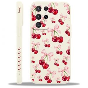 Yoedge Coque pour Samsung Galaxy S21 Ultra (5G), Aesthetic Noeud Mignon Rose Papillon Motif Design &Eacute;tui pour Femmes Fille, Mince Souple Silicone Housse Cover Case pour Samsung S21 Ultra 5G 6,8",Cerise (Lei Xiao, neuf)